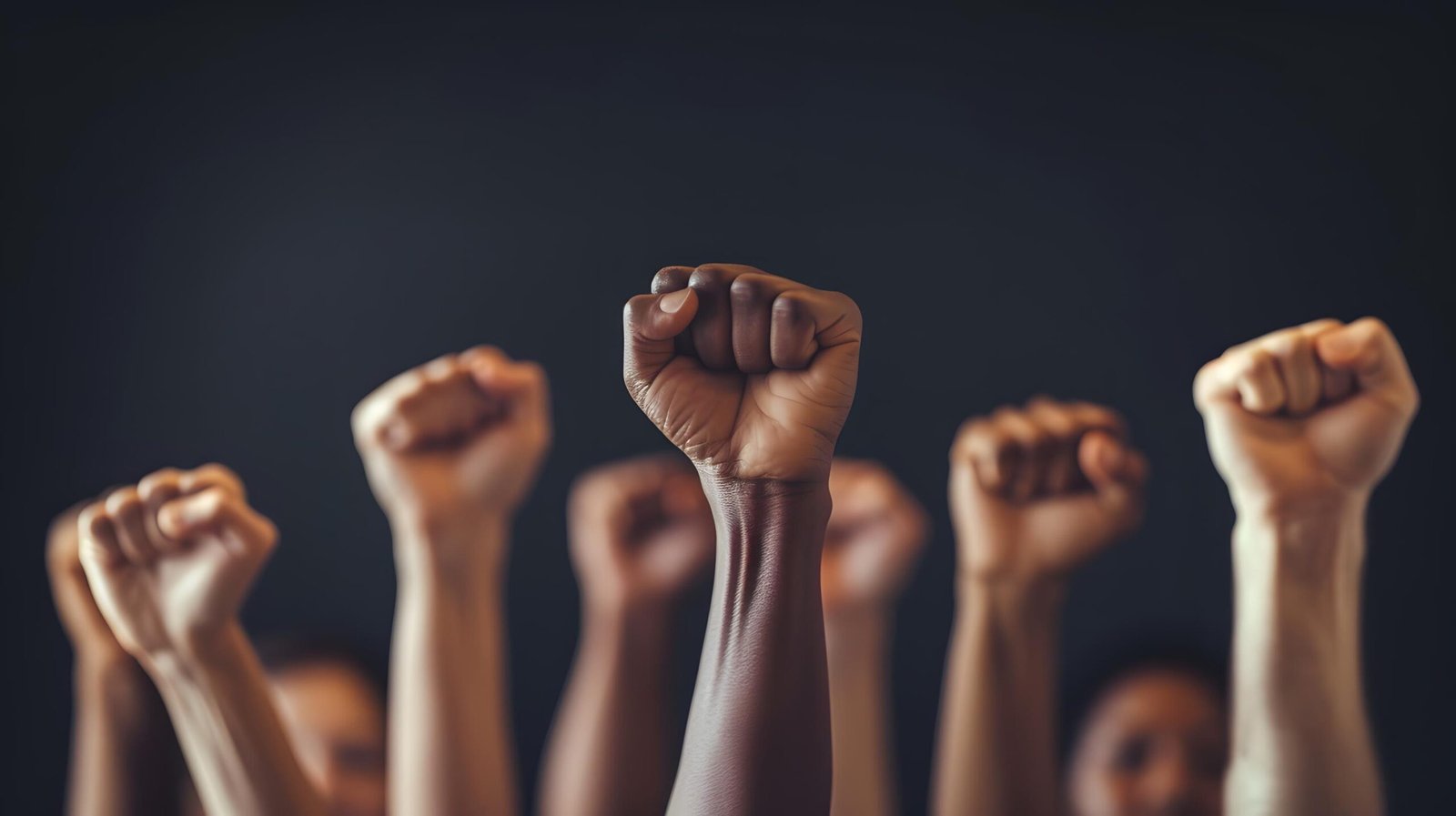 group-diverse-hands-raised-air-showing-strength-unity-black-history-month-its